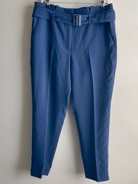 White House Black Market Navy High-Rise Belted Ankle Pants